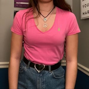 Polo Ralph Lauren Pink V-Neck Tee